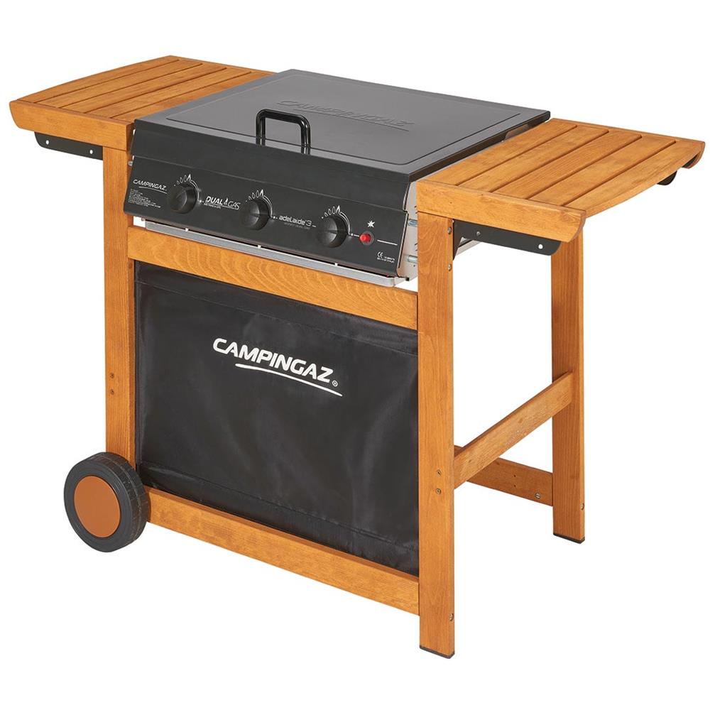 Barbecue a Gas Adelaide 3 Woody Dualgas 14 kW con Carrello Nero / Legno - Foto 2