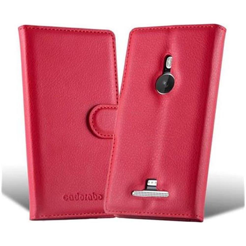 Custodia Compatibile Con Nokia Lumia 925 In Rosso Carminio - Coperchio Protettiva Con Chiusura Magnetica, Funzione Stand E Tasca Per Le Carte - Foto 2