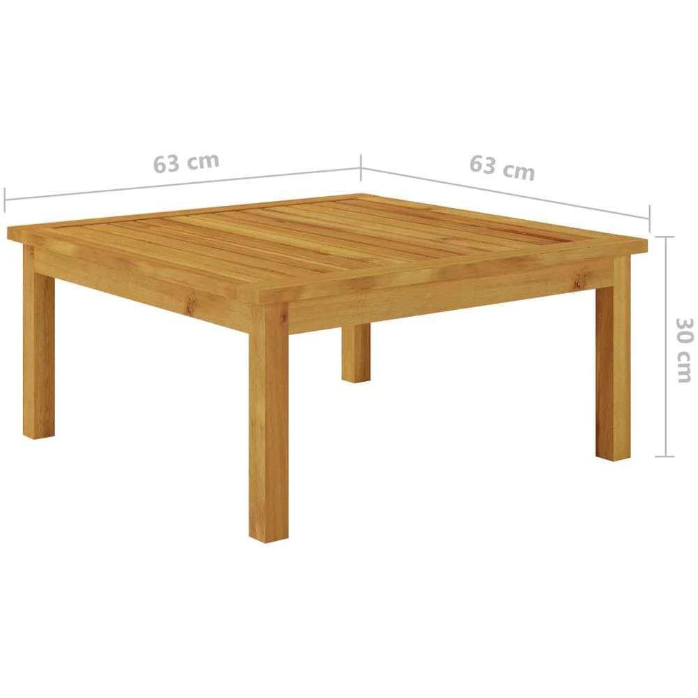 Tavolino da Salotto per Giardino 63x63x30 cm Massello di Acacia - Foto 8