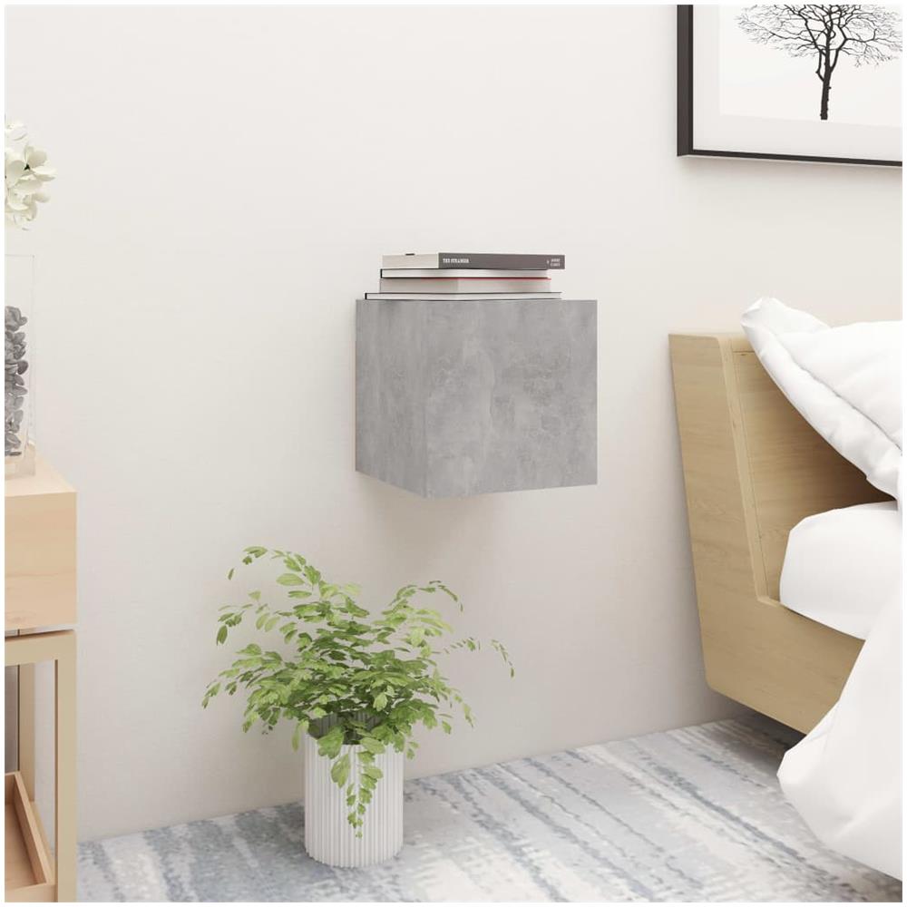 Comodino Grigio Cemento 30,5x30x30 cm in Truciolato - Foto 1