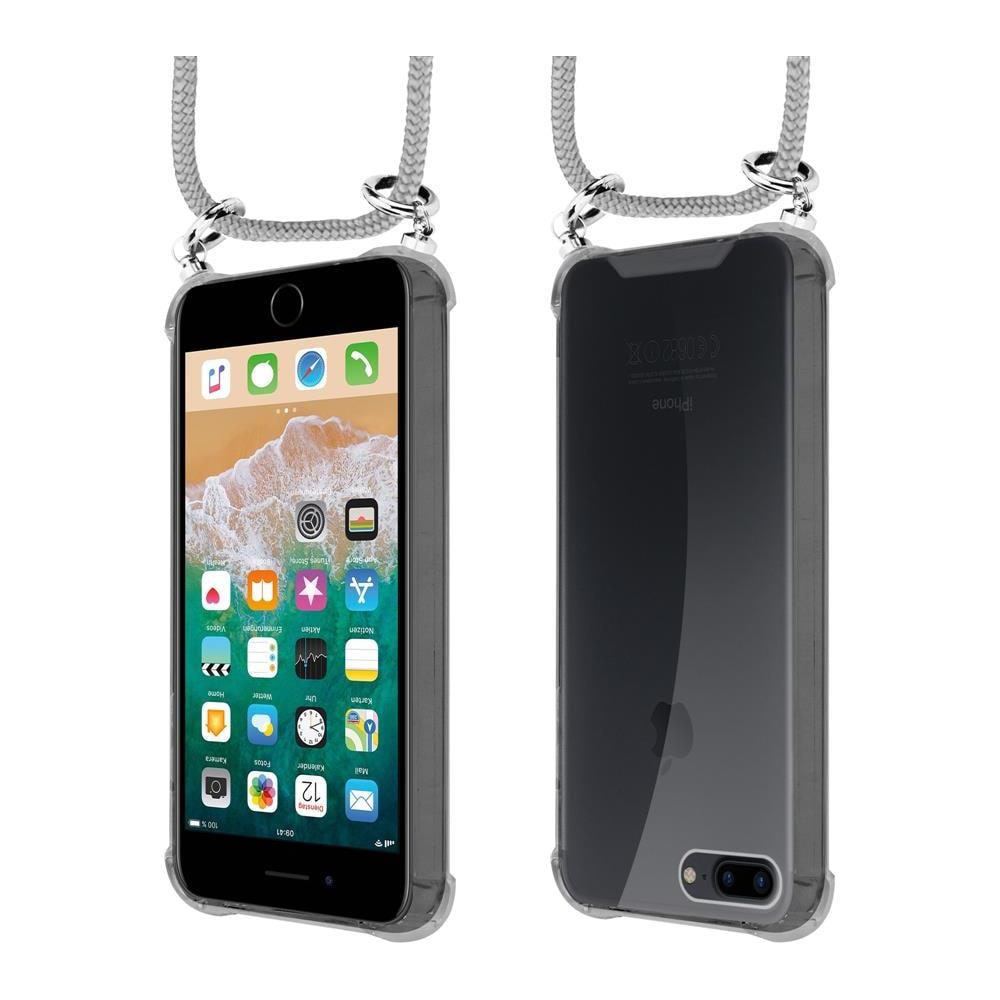 Catena Di Telefoni Cellulari Compatibile Con Apple Iphone 8 Plus / 7 Plus / 7s Plus In Grigio Argento - Coperchio Protettivo In Silicone Con Anelli D'argento, Cinturino In Corda E Custodia Staccabile - Foto 8