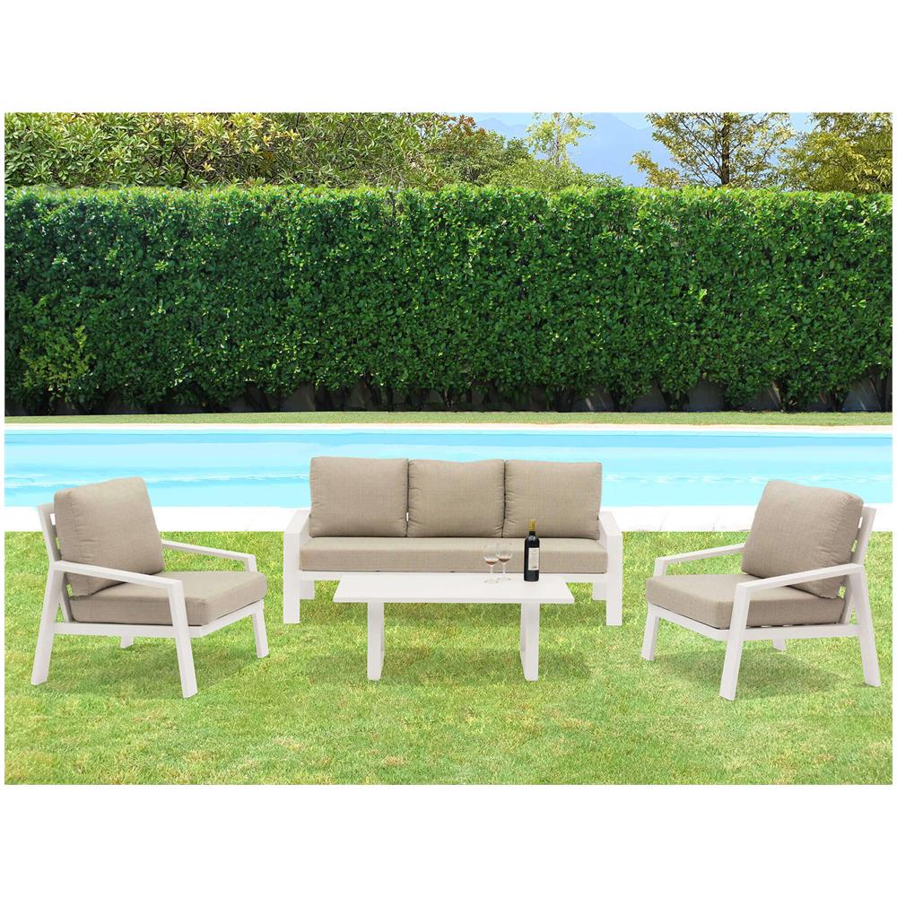 Percy - Salotto Da Giardino In Alluminio E Corda 5 Posti - Foto 4