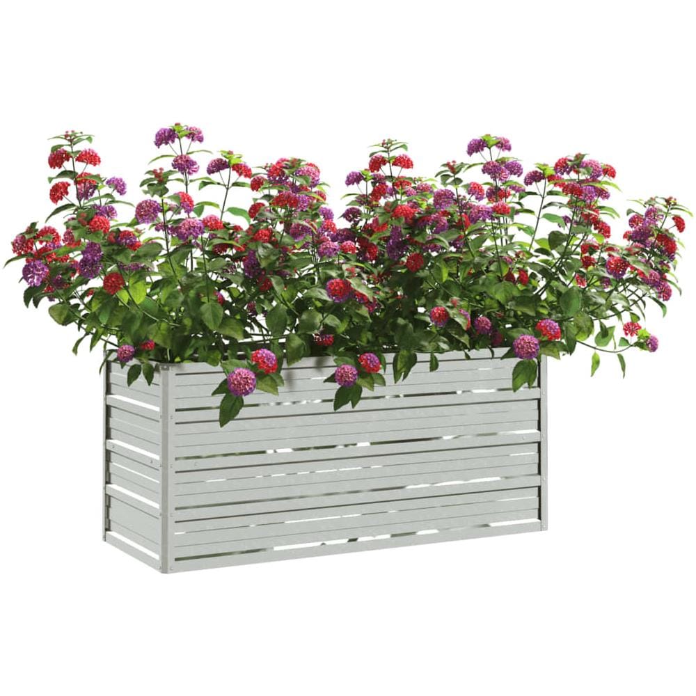 Letto Rialzato Giardino 100x40x45 cm in Acciaio Zincato Argento - Foto 2