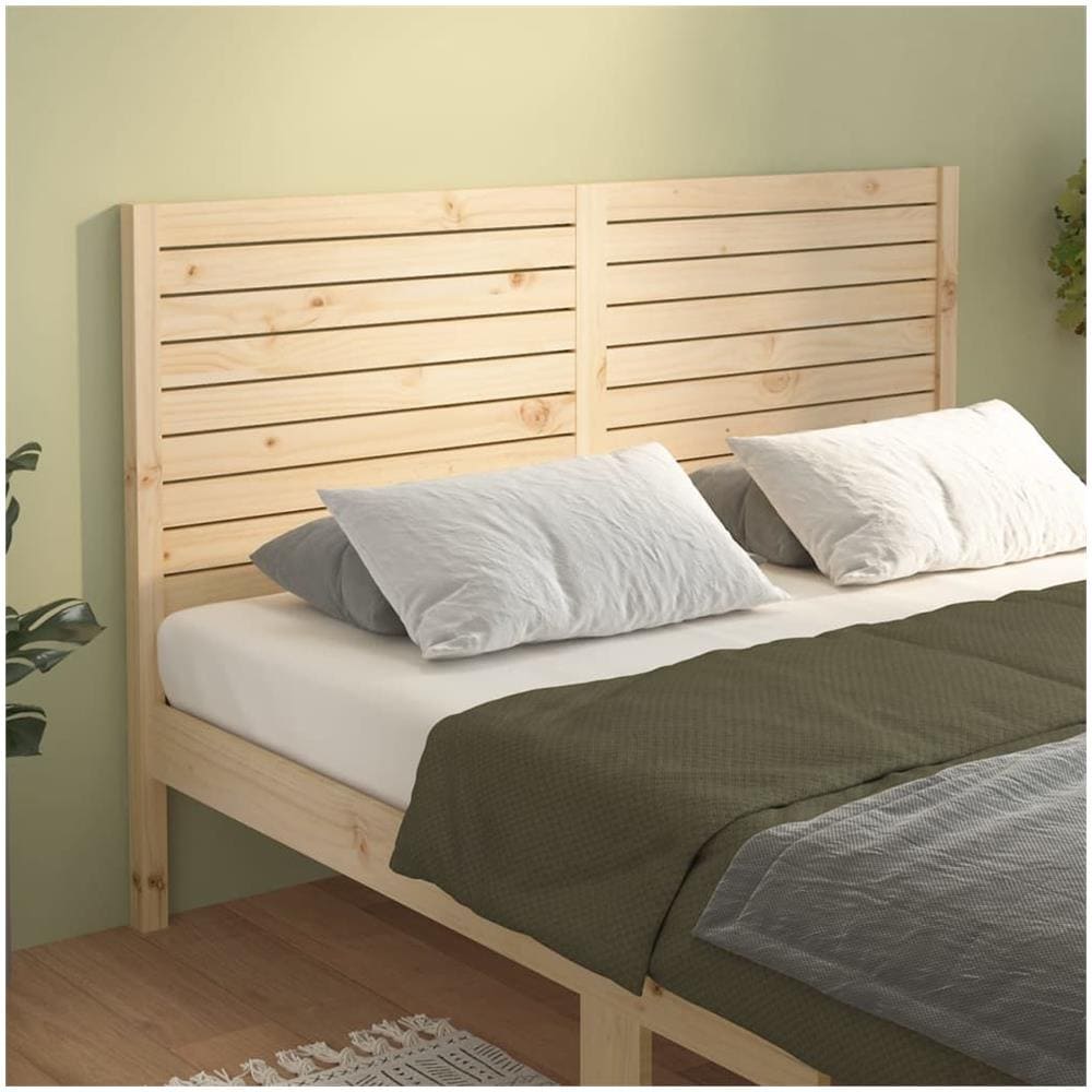VidaXL Testiera In Legno Massello Di Pino 140x104 Cm - Rustica E Robusta Per Letto Matrimoniale, Non Trattata, Viti Incluse