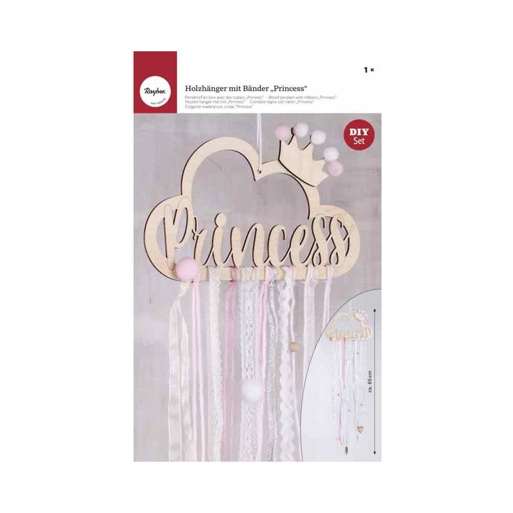 Kit Per Pendente 'principessa' In Legno Con Nastri - Foto 1