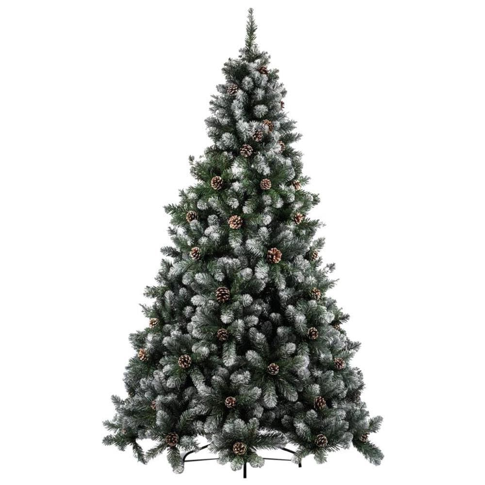 Albero Di Natale Innevato Marilleva 210 Cm 1098 Rami Super Folto Con Pigne - Foto 5
