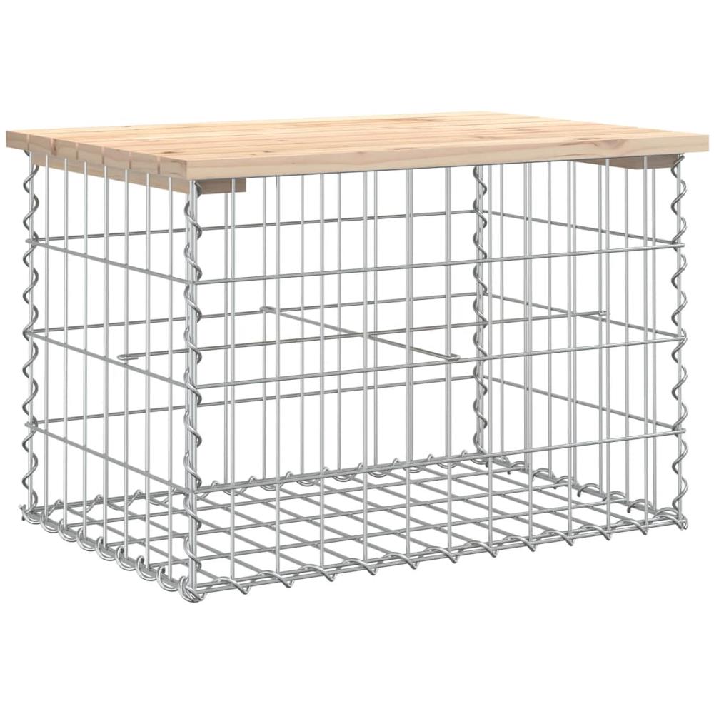 Panca Giardino Design Gabbione 63x44x42 cm Legno Massello Pino - Foto 2