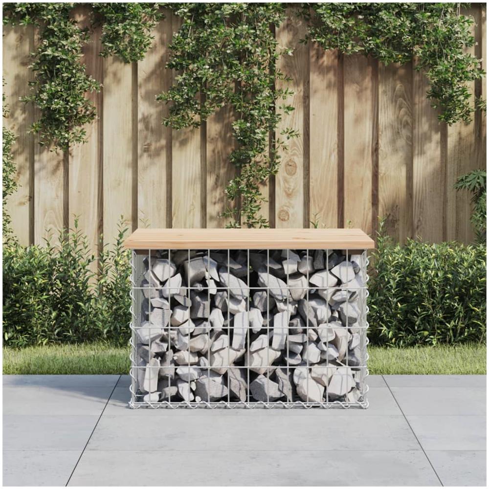Panca Giardino Design Gabbione 63x44x42 cm Legno Massello Pino - Foto 1