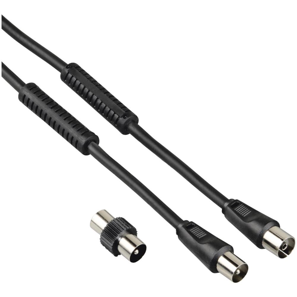 Cavo antenna M /F con adattatore M /M, 1,5 metri, 85 dB, ferrite, nero - Foto 1