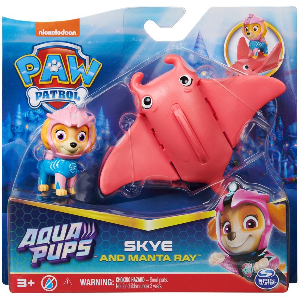 PAW Patrol, set di action figure Skye and Manta Ray Aqua Pups, giocattoli per bambini dai 3 anni in su - Foto 1