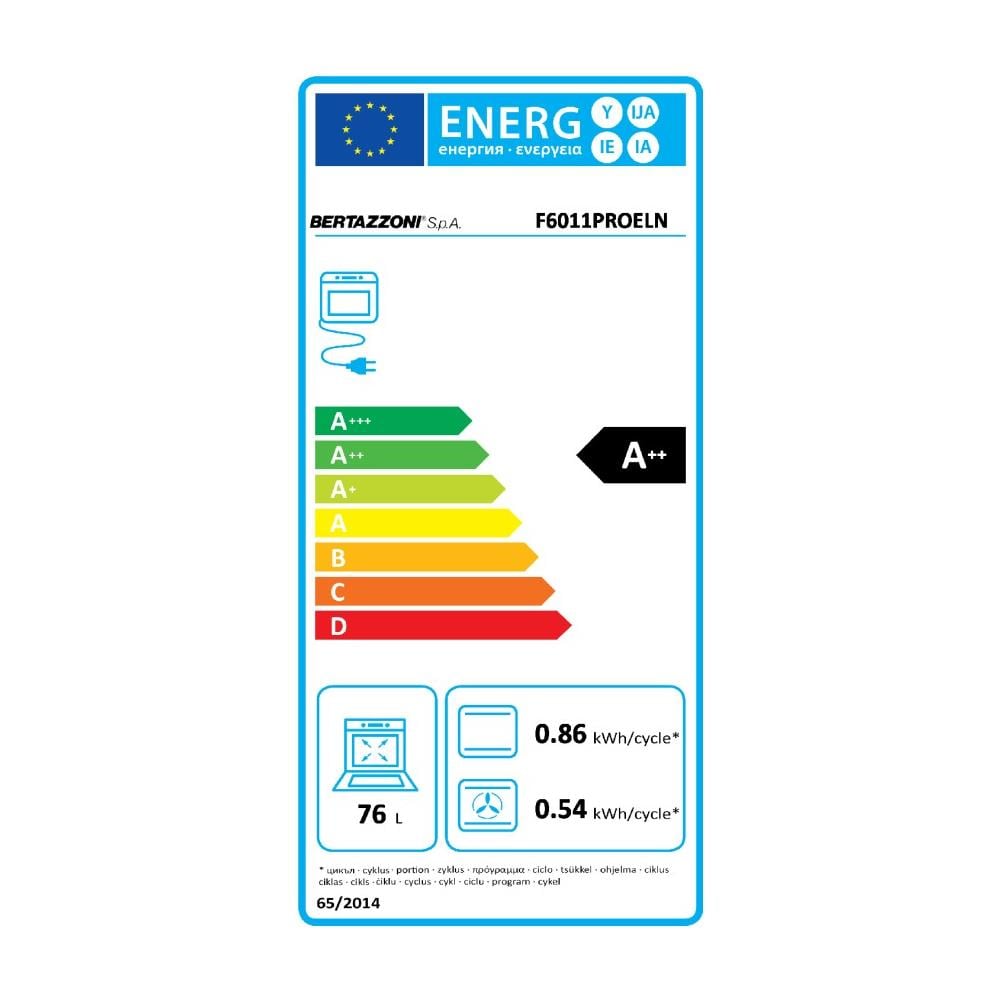 Forno Elettrico da Incasso F6011PROELN Capacità 76 L Multifunzione Ventilato Potenza 2800 W Colore Acciaio inox / Nero - Foto 2