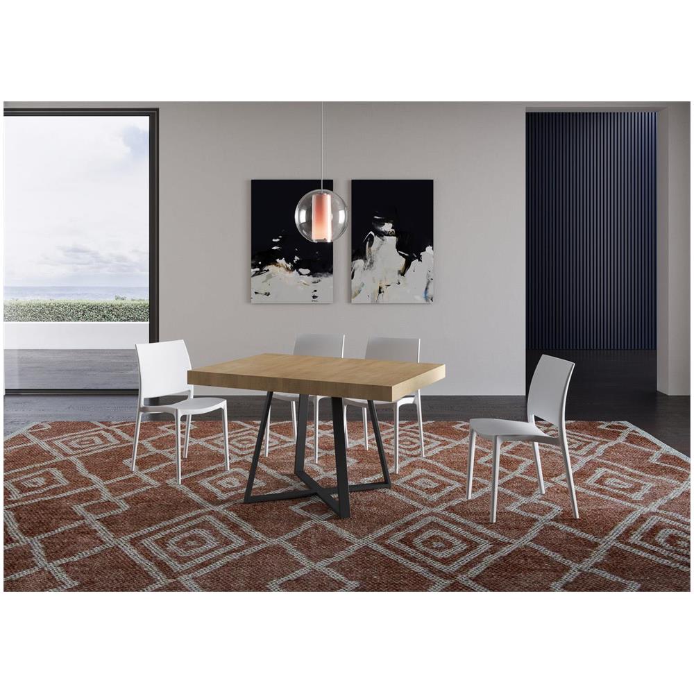 Tavolo allungabile 90x120/380cm Abbraccio quercia natura gambe antracite - Foto 2