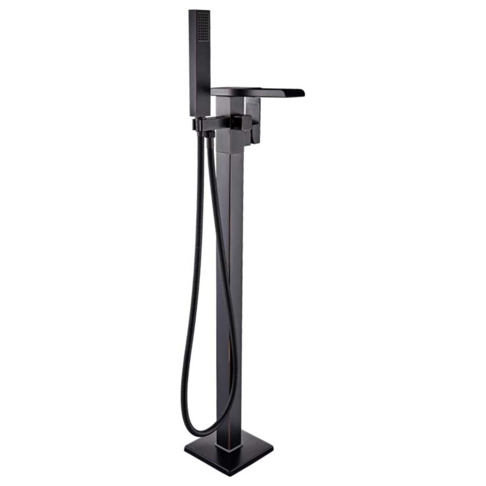 Rubinetto per vasca da bagno indipendente, Blackswan, Cascada tipo M35, modello nero anticato, misura 98 cm - Foto 1