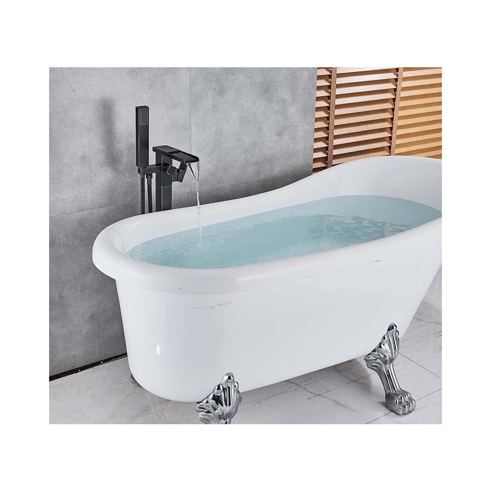 Rubinetto per vasca da bagno indipendente, Blackswan, Cascada tipo M35, modello nero anticato, misura 98 cm - Foto 2