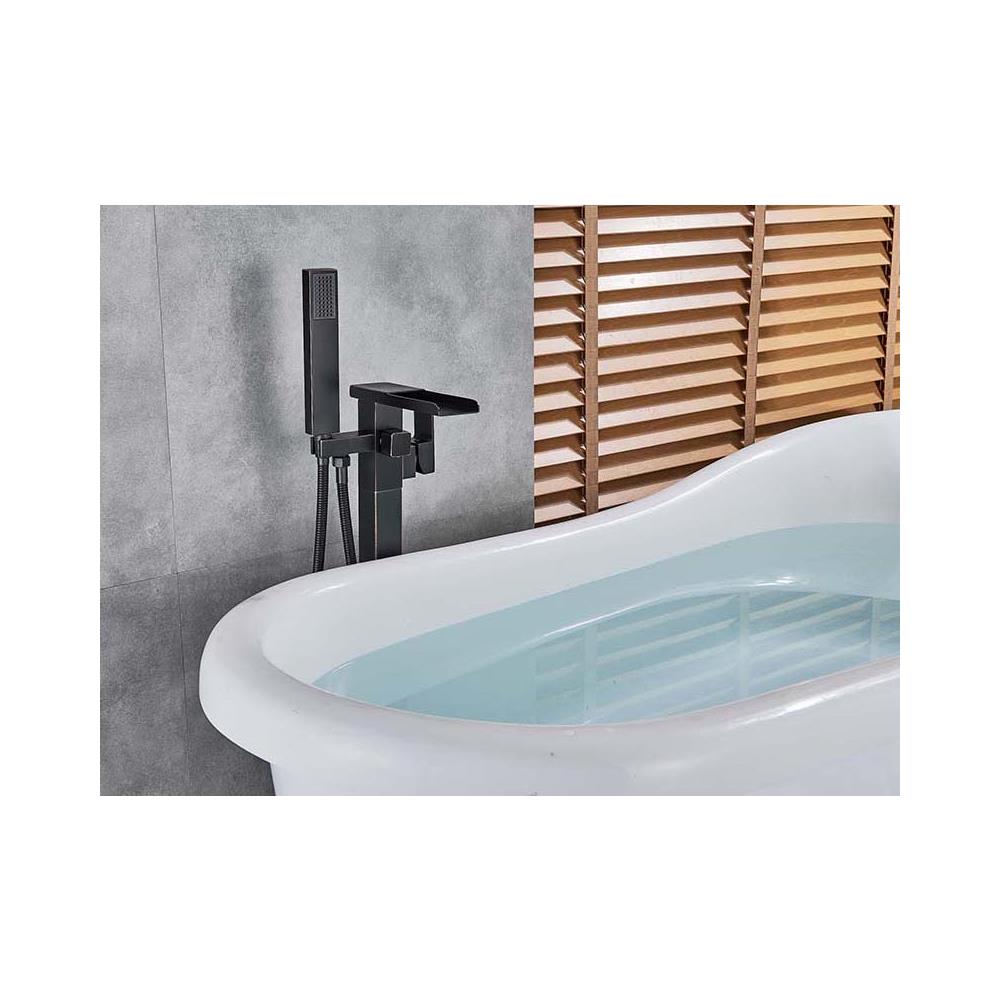 Rubinetto per vasca da bagno indipendente, Blackswan, Cascada tipo M35, modello nero anticato, misura 98 cm - Foto 4