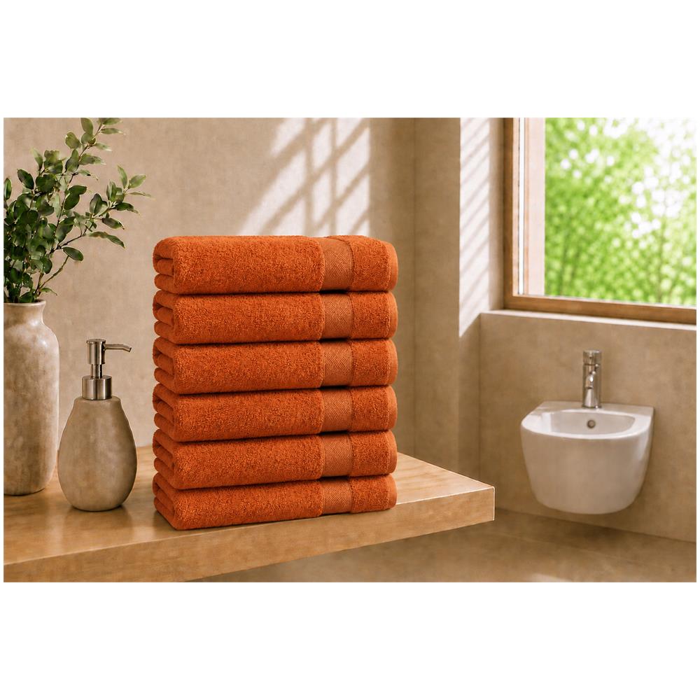 Set 6 Asciugamani Ospite 40x60 cm - BLAZING ORANGE /ARANCIO - Foto 1