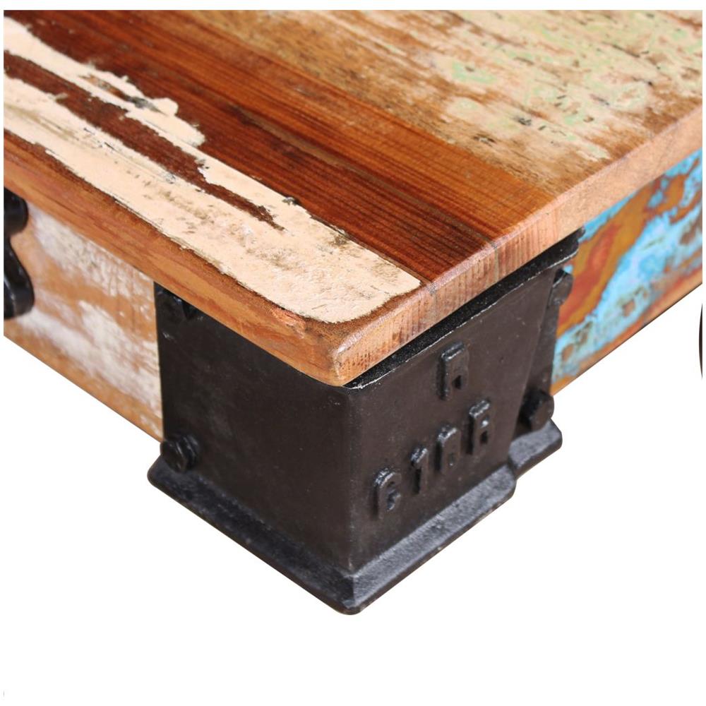 Tavolino Da Caffè In Legno Di Recupero 90x45x35 Cm - Foto 7