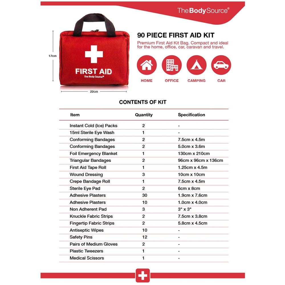 Kit Di Primo Soccorso Di 90 Pezzi Con Ghiaccio Pronto Uso, Kit Lavaggio Oculare E Coperta D'emergenza Per Casa, Auto, Campeggio E Ufficio - Foto 2