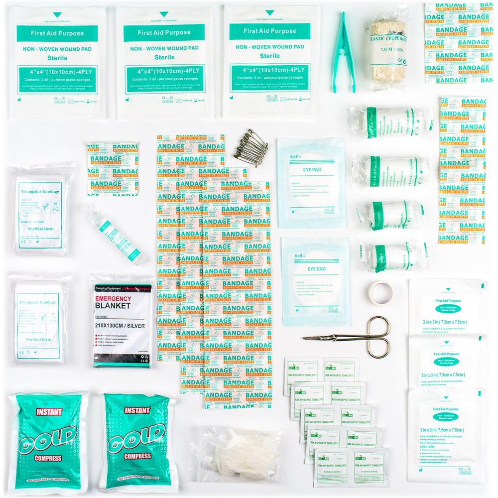 Kit Di Primo Soccorso Di 90 Pezzi Con Ghiaccio Pronto Uso, Kit Lavaggio Oculare E Coperta D'emergenza Per Casa, Auto, Campeggio E Ufficio - Foto 5