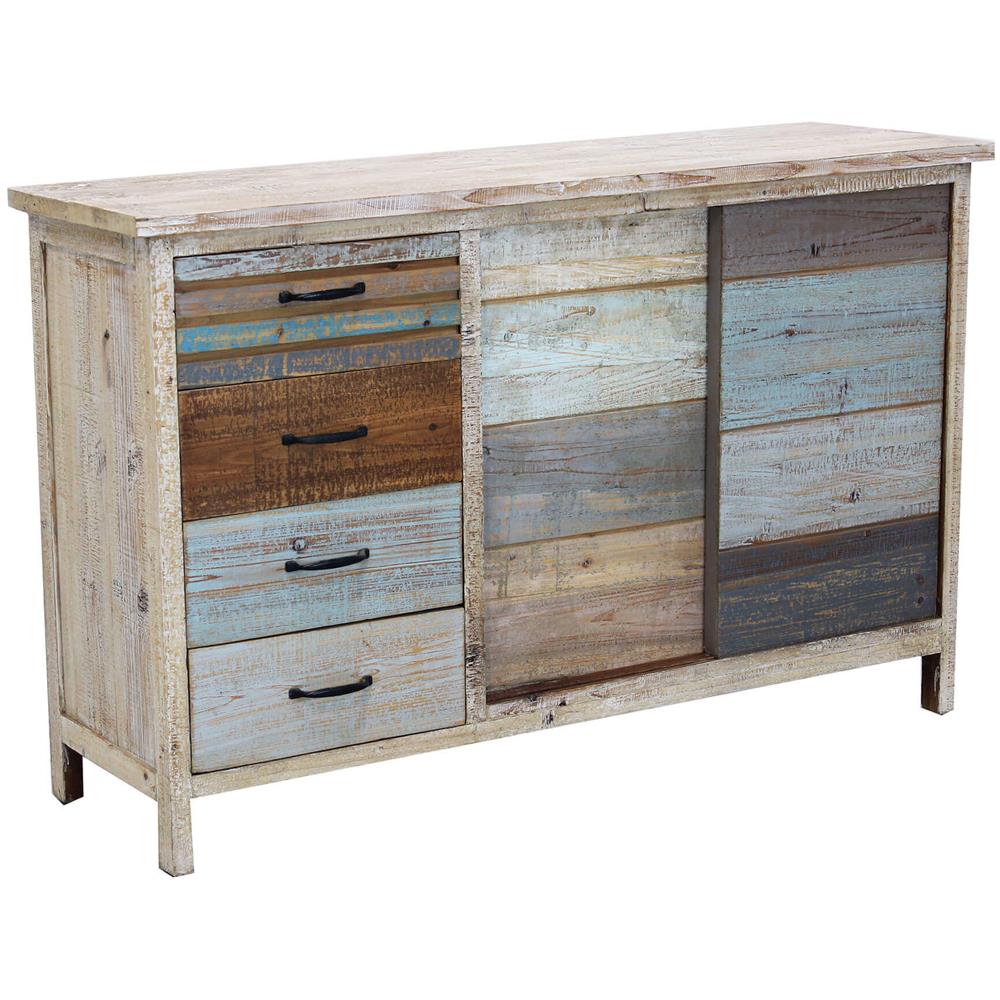 Colorwood - Credenza Quattro Cassetti In Legno Colorato - Foto 1