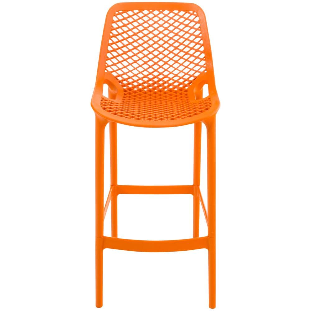 Sgabello Alto Outdoor Air in Polipropilene I Sgabello Impilabile Alt. 75 CM | Sgabello Bar Facile da Pulire I Sedia Design Carico Max 130 kg Arancione - Foto 2
