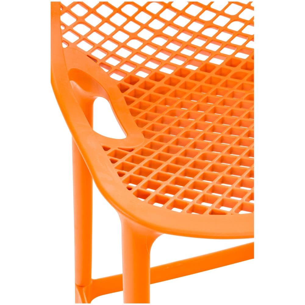 Sgabello Alto Outdoor Air in Polipropilene I Sgabello Impilabile Alt. 75 CM | Sgabello Bar Facile da Pulire I Sedia Design Carico Max 130 kg Arancione - Foto 5