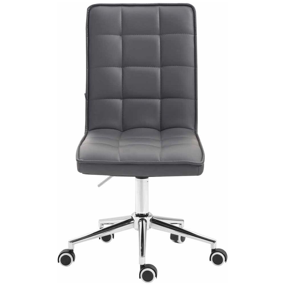 Sgabello da Lavoro Peking V2 in Similpelle - Sgabello Ufficio Imbottito - Sedia Studio da Scrivania Regolabile e con Ruote Grigio - Foto 2