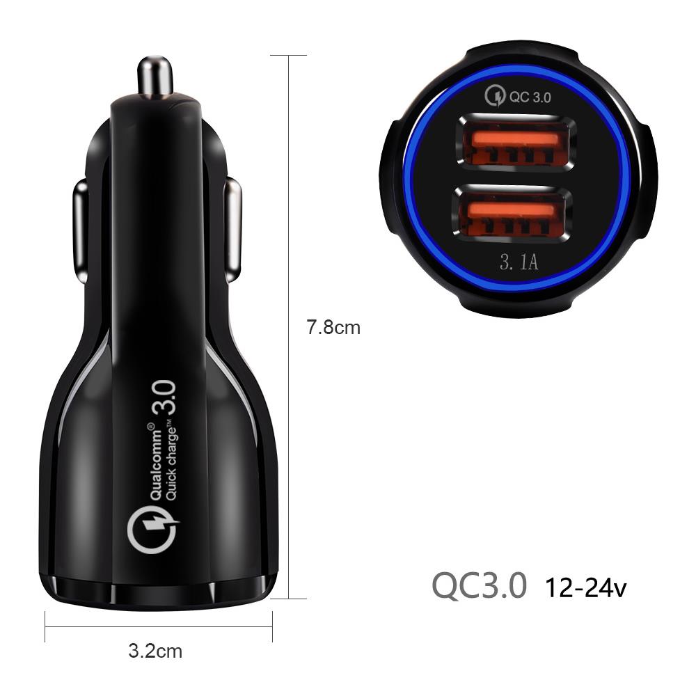 Caricabatteria Usb A 2 Slot Accendisigari 12-24v Quick Charge 3.0 Ricarica Rapida Auto 1xqc3.0 5v - Foto 2