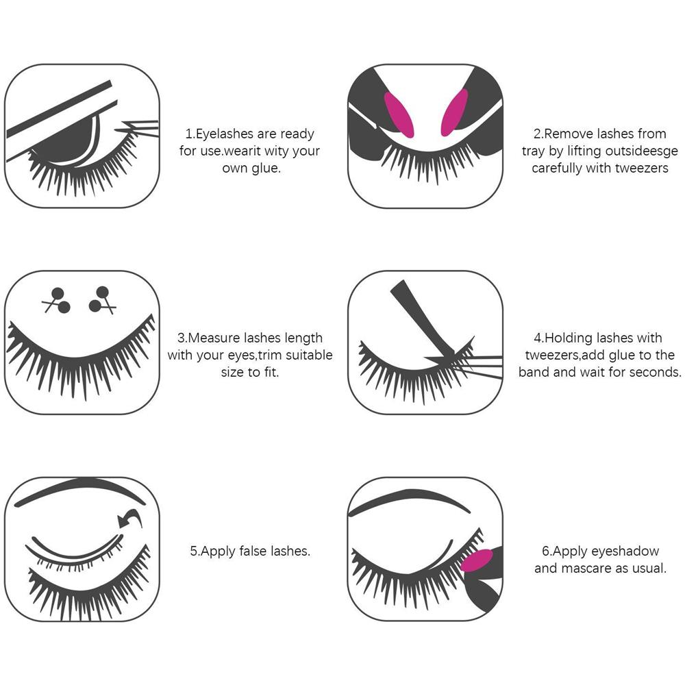 Ciglia Finte 4 Coppie - Riutilizzabile Volto Professionale Ciglia Fit For All Eyes Spessi Naturali Fatti A Mano 3d Faux Mink Ciglia Per Uno Sguardo G106 Bello Trucco - Foto 2