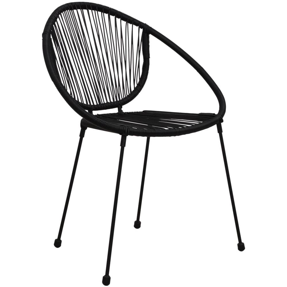 Sedie da Giardino 2 pz in Rattan PVC Nero - Foto 2