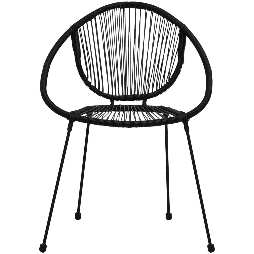 Sedie da Giardino 2 pz in Rattan PVC Nero - Foto 3