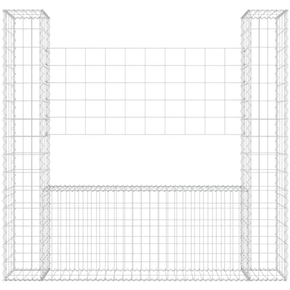Gabbione A U Con 2 Pali In Ferro 140x20x150 Cm - Foto 2