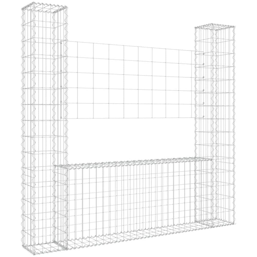 Gabbione A U Con 2 Pali In Ferro 140x20x150 Cm - Foto 1