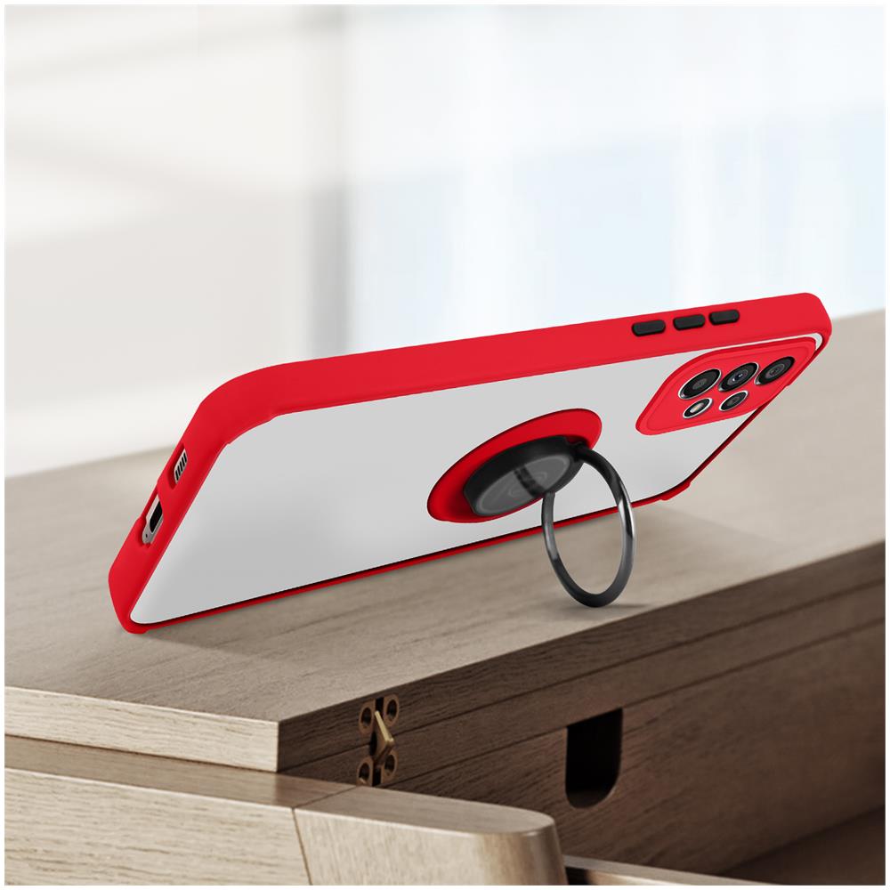 Cover Samsung Galaxy A53 5g Bimateria Anello Metallico Supporto Rossa - Foto 2