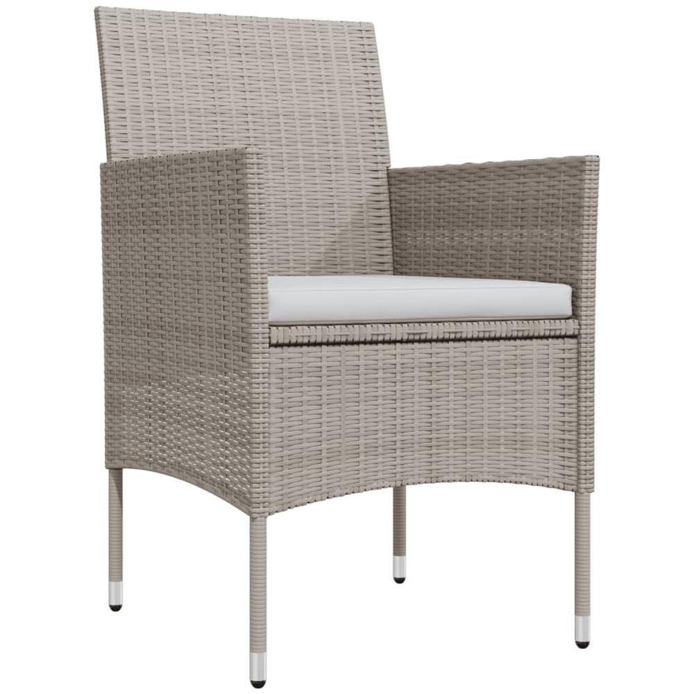 Set Da Pranzo Per Giardino 7 Pz Con Cuscini Beige E Nero - Foto 3