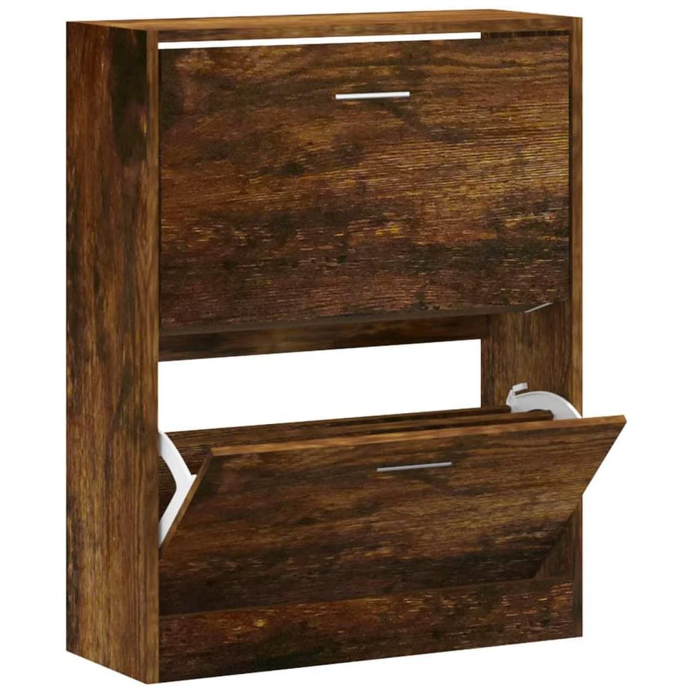 Scarpiera Rovere Fumo 63x24x81 Cm In Legno Multistrato - Foto 2