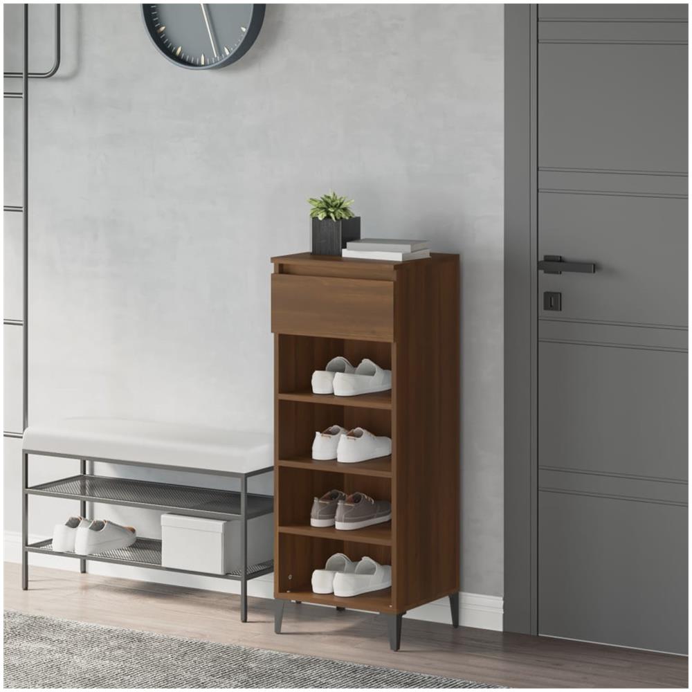 Scarpiera Rovere Marrone 40x36x105 Cm In Legno Multistrato - Foto 1