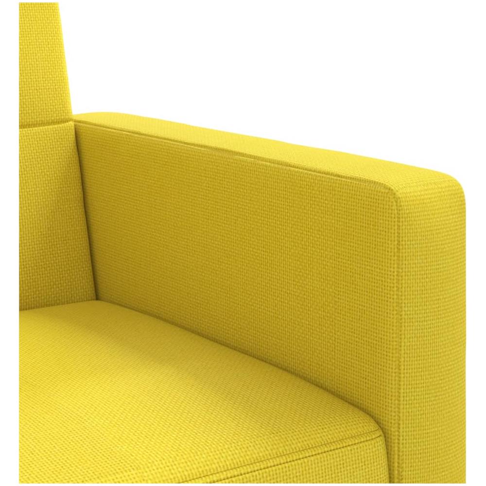 Divano Letto Con Cuscini Giallo Chiaro In Tessuto - Foto 9
