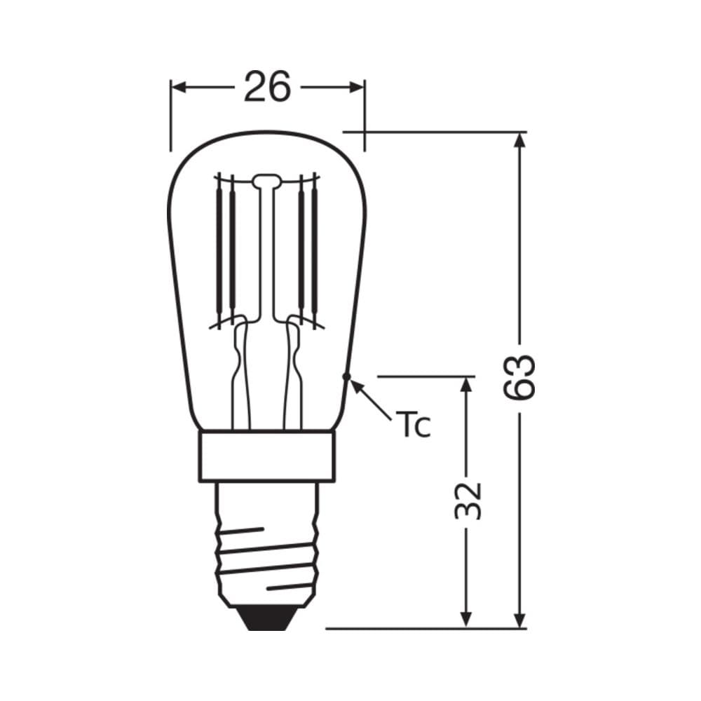 Ledvance T E14 Lampadina Led Trasparente 1,3w 110lm 2700k Ip20 300° [lv-4099854066108] - Foto 2