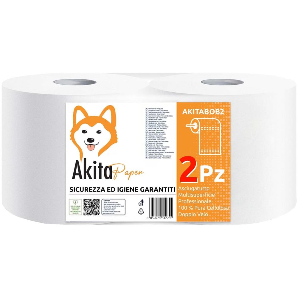 Rotoloni Carta Asciugatutto Industriale - 1600 Strappi - Confezione 2 Rotoli - Foto 1