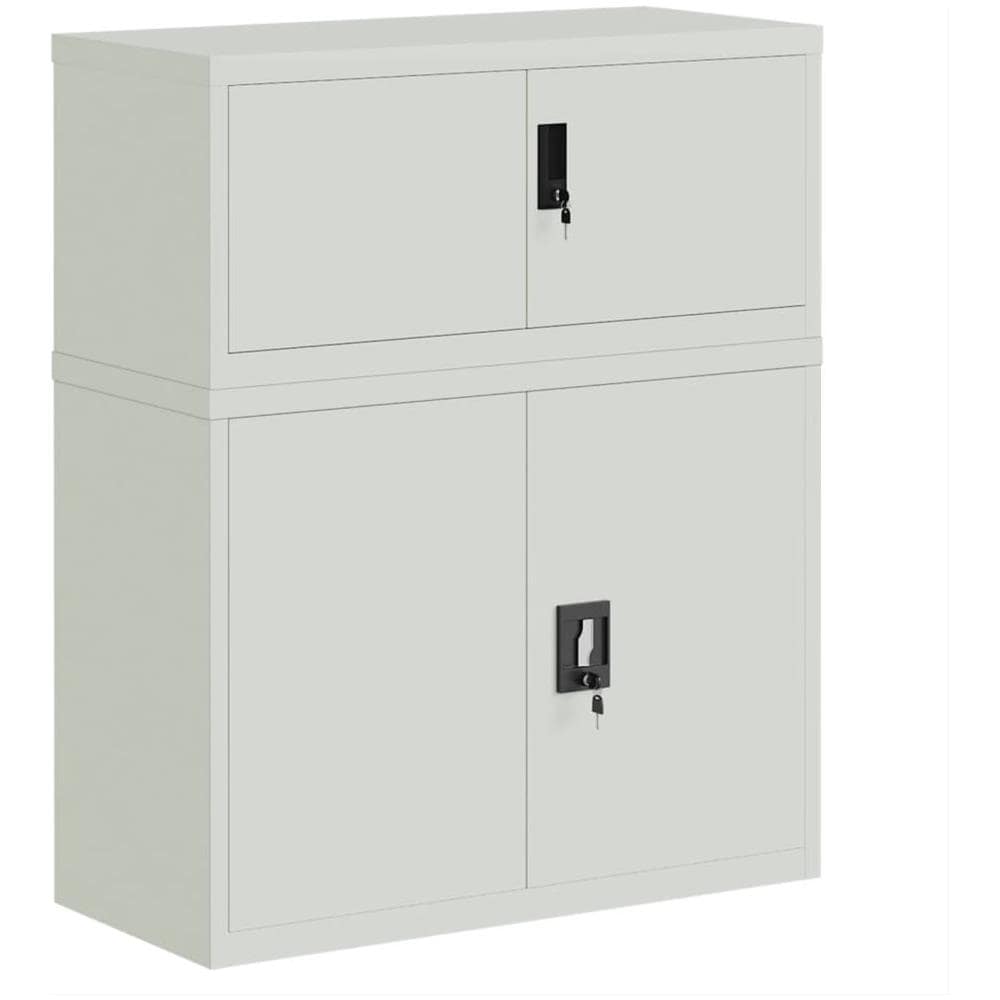Armadio Classificatore Grigio Chiaro 90x40x110 Cm In Acciaio - Foto 2