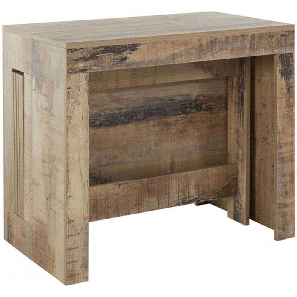 Tavolo Allungabile Martino, Consolle Allungabile Fino A 12 Posti, Tavolo Con Portallunghe, 100% Made In Italy, Cm 51/300x90h77, Acero - Foto 2