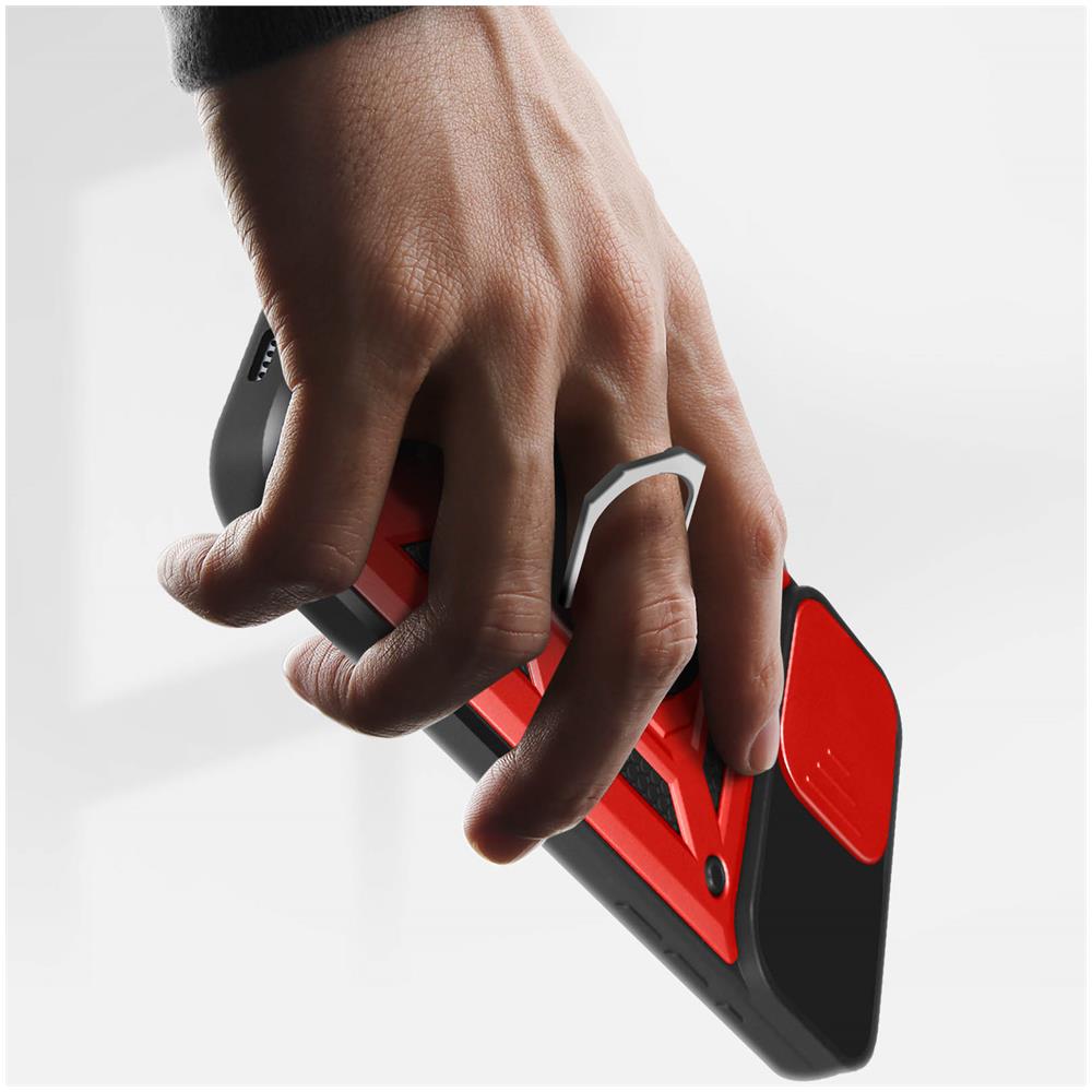 Cover Anti-urto Per Iphone 15 Pro Max Copri-fotocamera Scorrimento Anello Rossa - Foto 5