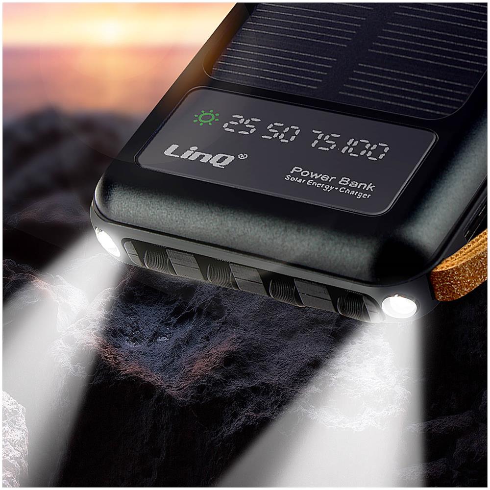 Batteria Di Emergenza Solare 15000mah, Cavo Micro-usb Lightning Usb-c Usb - Foto 5