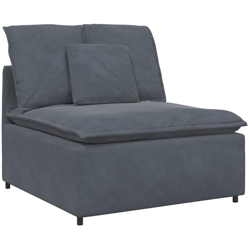 Modulo Centrale Divano Modulare con Cuscini Grigio Scuro 100 cm - Foto 1