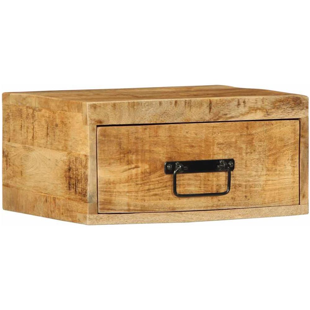 Comodino a Parete in Legno Grezzo Massello di Mango - Foto 2