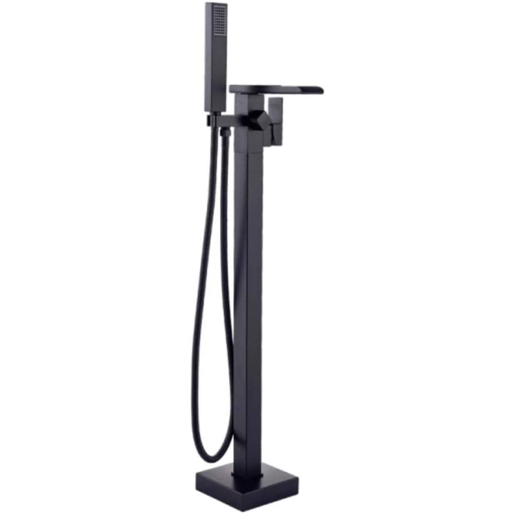Rubinetto per vasca da bagno indipendente, Blackswan, Cascada tipo M32, modello nero opaco, misura 98 cm - Foto 1