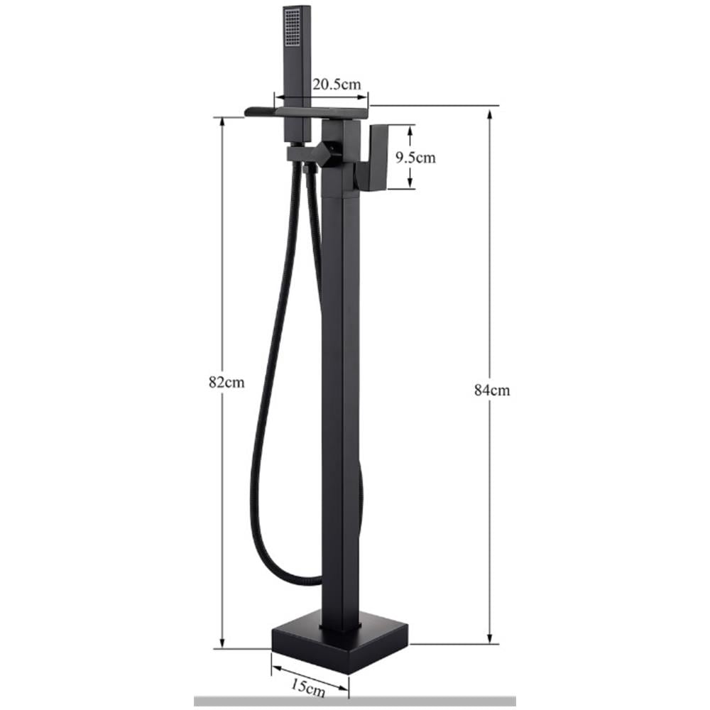 Rubinetto per vasca da bagno indipendente, Blackswan, Cascada tipo M32, modello nero opaco, misura 98 cm - Foto 4