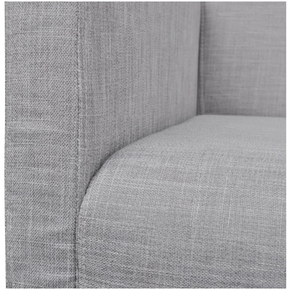 Panca con Cuscino Imbottito in Tessuto e Legno Grigio Chiaro - Foto 2