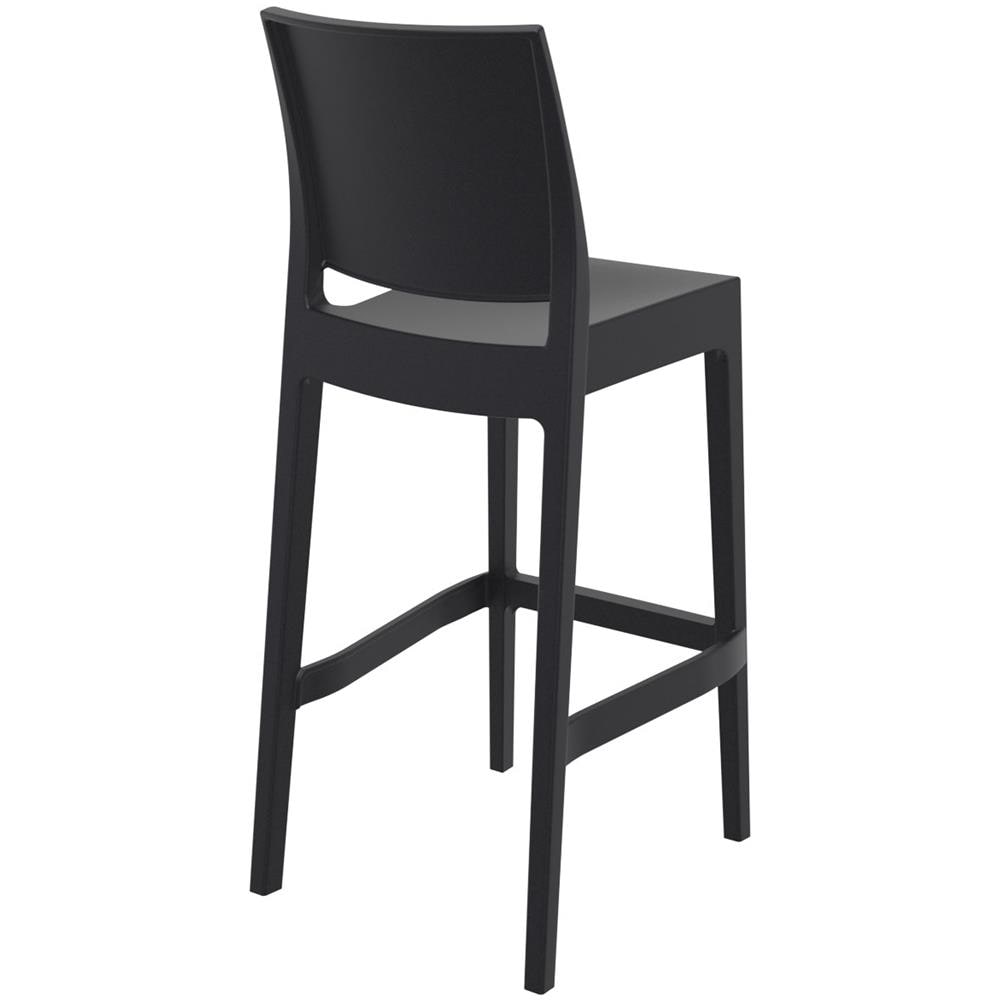 Set 2 Sgabelli Bar Maya Impilabili In Polipropilene - Coppia Sedie Sgabello Alte Outdoor Con Schienale Bancone H75CM con Poggiapiedi Nero - Foto 5